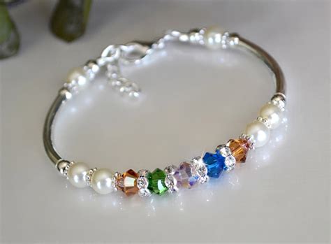 Mothers Birthstone Bracelet Etsy