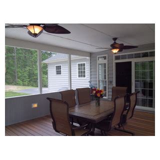 Screened In Porch With Composite Decking Boards Traditional Porch