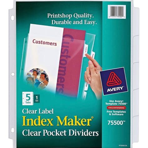 Avery Print And Apply Clear Label Sheet Protector Dividers With Index