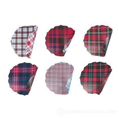 Set 6 Tovagliette Rotonde Double Face In PVC Tartan Villa D Este Home