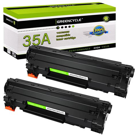 GREENCYCLE 2 Pack Compatible For HP 35A CB435A Black Toner Cartridge