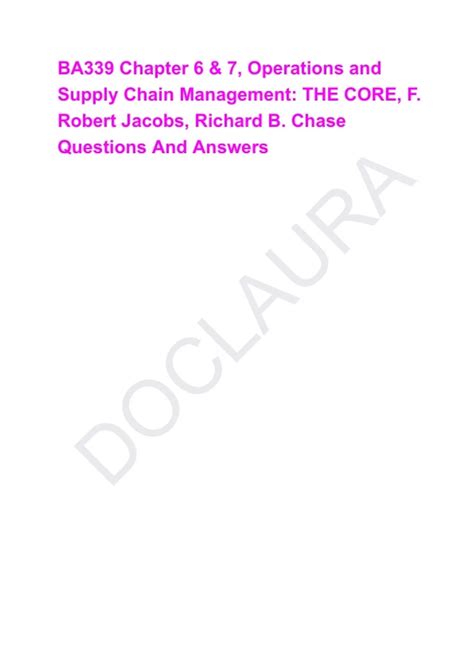 Operations Supply Management 12th Twelfth Edition By F Robert Jacobs Richard B Chase Nicholas J Aquilano Published By Mcgraw Hill 2008 1