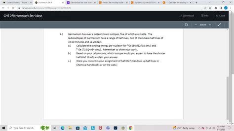 Solved 4.) Germanium has over a dozen known isotopes, five | Chegg.com