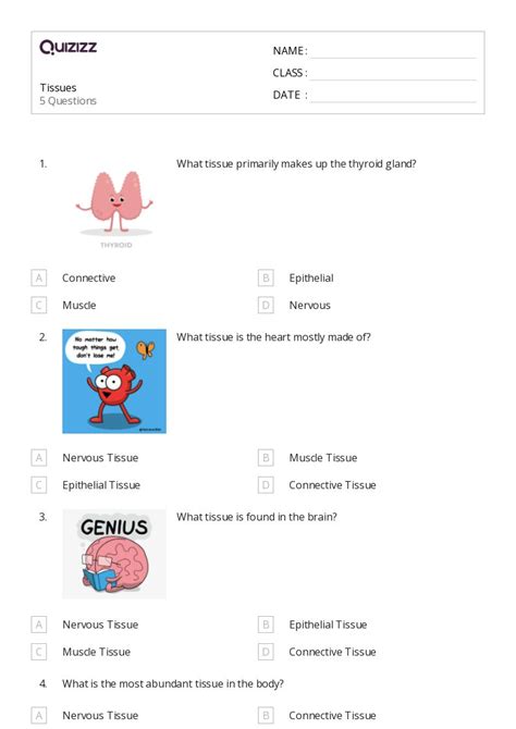 Tissues Worksheets On Quizizz Free Printable