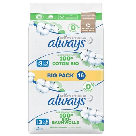 Buy Always Ultra Sanitary Napkins Cotton Protection Night Big Pack 16