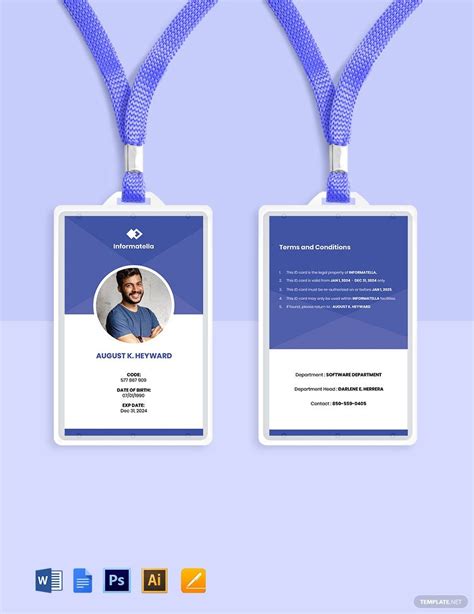 Company Id Card Templates In Word Free Download