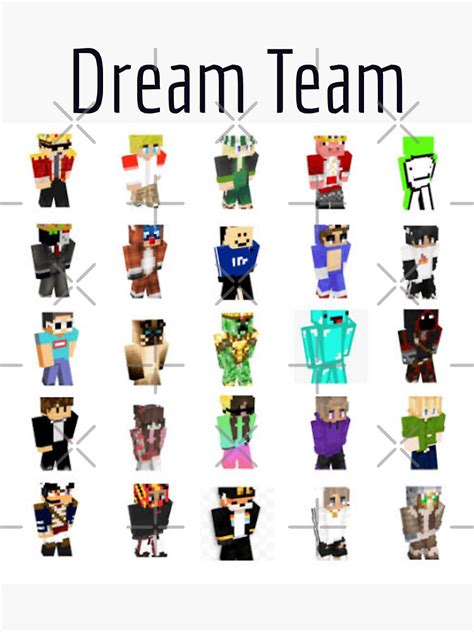 "dream team minecraft skins" Sticker by bestizeyy | Redbubble