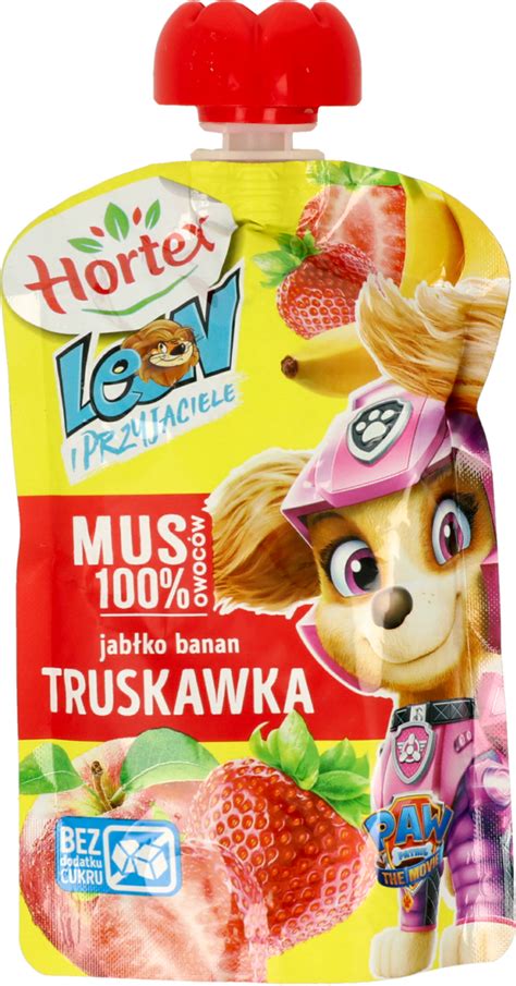 HORTEX LEON mus w tubce owocowy jabłko banan truskawka 100 g