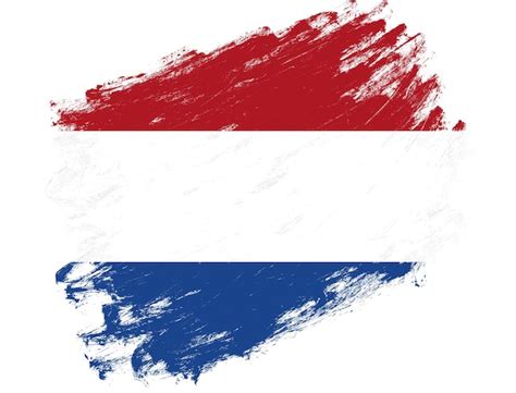 Premium Photo Netherlands Flag Painted On A Grunge Brush Stroke White