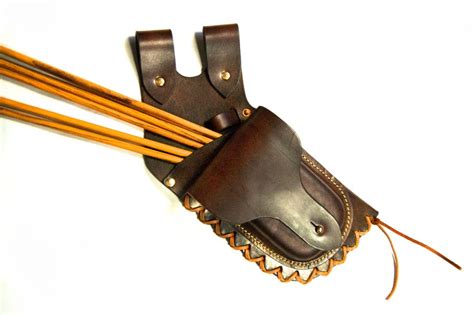 Leather Hip Quiver Archery Quiver Small Pattern With Pocket Etsy