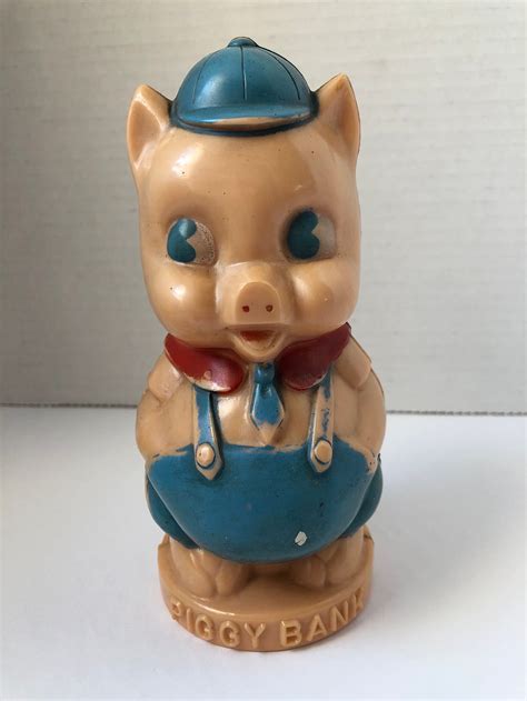 Porky Pig Plastic Vintage Coin Bank Made In Canada By Reliable Etsy