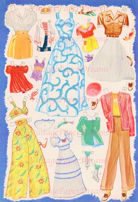 Vintage Paper Doll Printable Pdf Big Sister Little Sister Paper Dolls