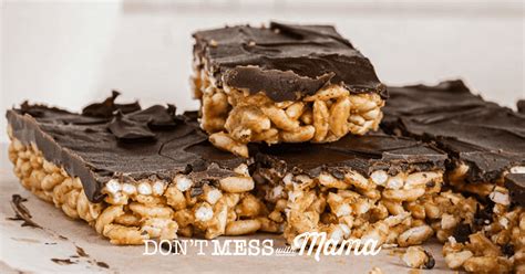 Chocolate And Peanut Butter Puffed Rice Bars Gluten Free Dont Mess With Mama