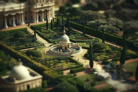 Aerial View of Vatican City Gardens in TiltShift Effect 29974513 Stock ...