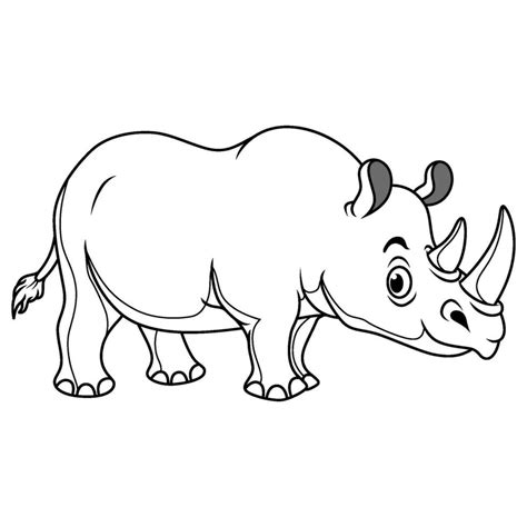 Cartoon rhinoceros in line art 26733138 Vector Art at Vecteezy