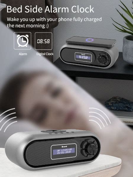 China Wireless Charging Dab Fm Clock Radio Speaker Dab Digital Radio With Display On Global