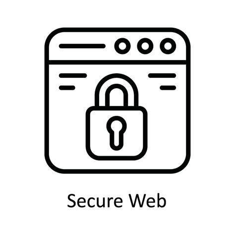 Secure Web Vector Outline Icon Design Illustration Cyber Security Symbol On White Background