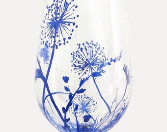 Wildflowers Hand Painted Stemless Wine Glasses Prairie Flowers Etsy