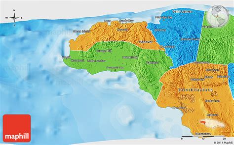 Political 3d Map Of Westmoreland