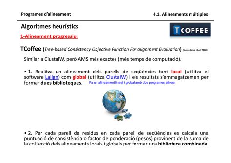 TEMA 4 2 Fonaments Powerpoint Amb Notes Agafades A Classe TCoffee