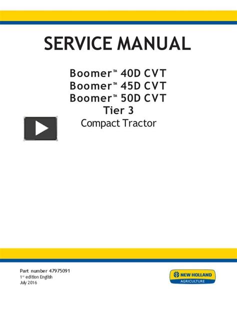 Ppt New Holland Boomer D Cvt Tier Compact Tractor Service Repair