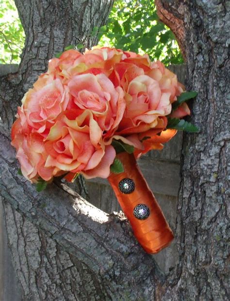 Beautiful Light Peach Rose Bouquet by HappyDayFlowerCo on Etsy