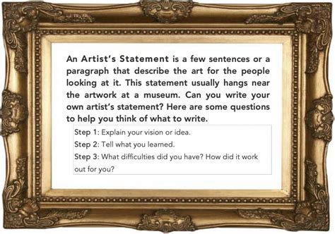 Using An Artist Statement As An Assessment Tool Education Closet