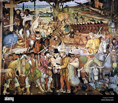 La Conquista De Mexico Diego Rivera