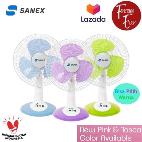 Sanex Desk Fan Kipas Angin Meja 12 Inch Fd 1287 1288 Warna Biru Ungu