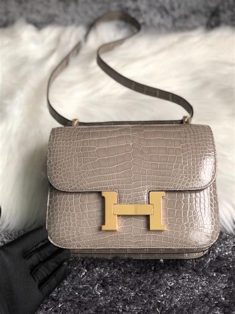 Hermes Constance Cm Alligator Mississippiensis Gris