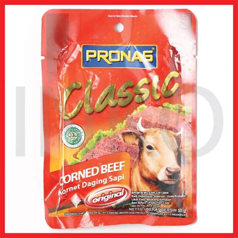 Jual PRONAS CLASSIC CORNED BEEF KORNET DAGING SAPI ORIGINAL SACHET 50GR