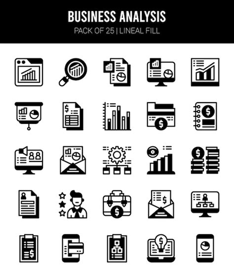 Premium Vector 25 Business Analysis Lineal Fill Icons Pack Vector Illustration