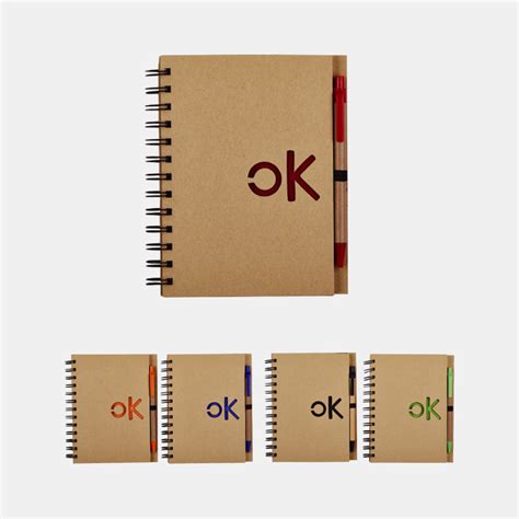 Eco Friendly Promotional Spiral Notebook With Pen Recycled Notebook