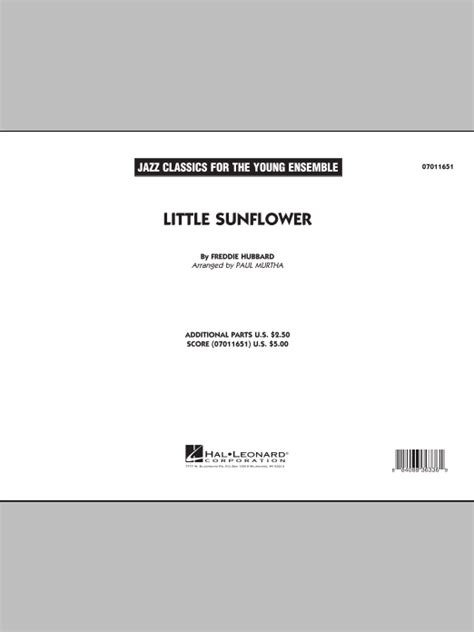 Little Sunflower Full Score Sheet Music Paul Murtha Jazz Ensemble