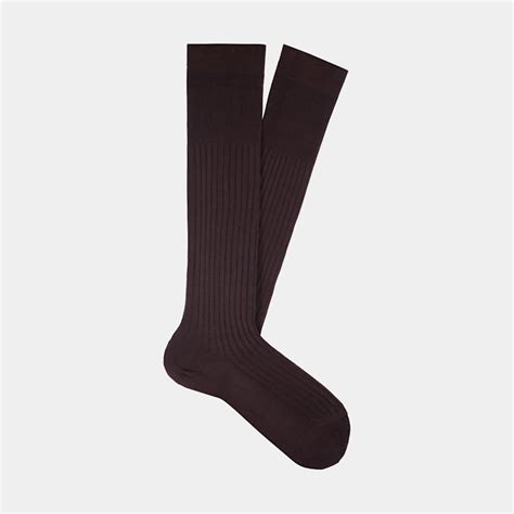 Brown Ribbed Knee High Socks In Pure Cotton Suitsupply Suitsupply Us