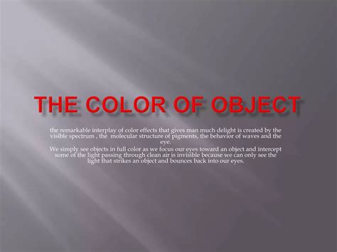 The Color Of Object Ppt