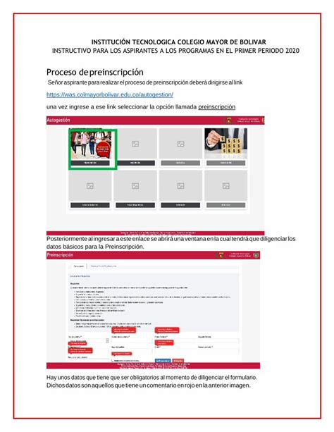 PDF Proceso de preinscripción Colmayorbolivarcolmayorbolivar edu co