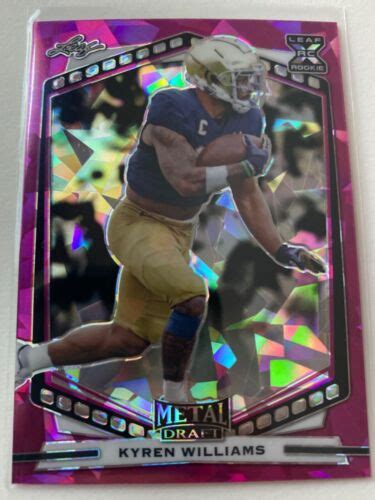 Kyren Williams Leaf Metal Draft Pink Parallel B KW1 Los Angels Rams