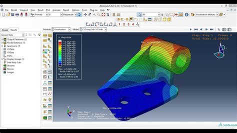 Abaqus Tutorial Videos Non Linear Analysis Of 3d Solid Bracket Part In Abaqus 6 14 Youtube