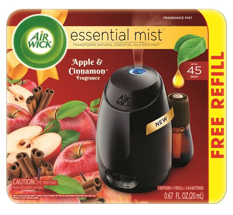 Air Wick Essential Oils Diffuser Mist Kit Gadget Refill Apple