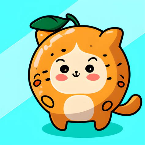 Cute Cat Orange Kawaii Chibi Cartoon Graphic · Creative Fabrica