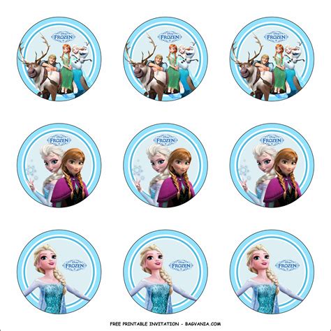 Frozen Cupcake Toppers Templates FREE Printable Birthday Invitation