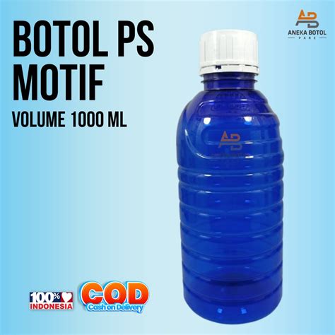 Jual Botol Pupuk Cair Motif Warna Biru Botol Plastik PET 1000 Ml Botol