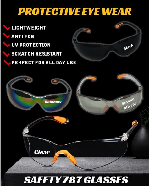 Safety Protective Eyewear Glasses Z87 Safety Eyewear Goggle Mens Fashion Watches