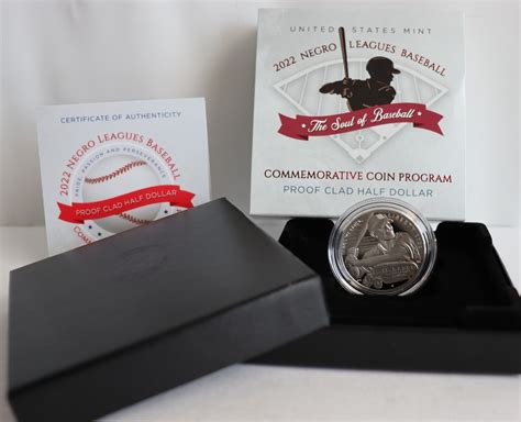 S Negro Leagues Baseball Clad Half Dollar Proof Coin With Box And