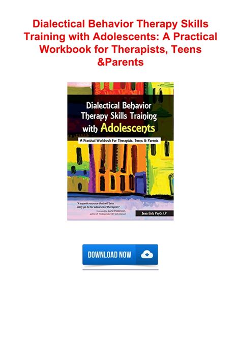 Pdf Kindle Download Dialectical Behavior Therapy Skills Training With Adolesce