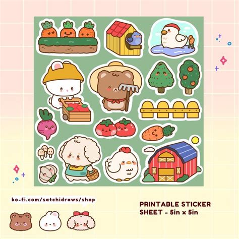 Cute Printable Farming Journalplanner Sticker Sheet In 2023