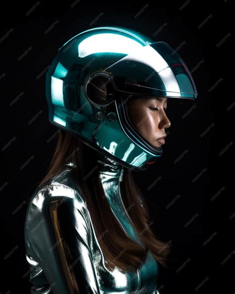 Premium Ai Image A Woman Wearing A Helmet Pfp 1