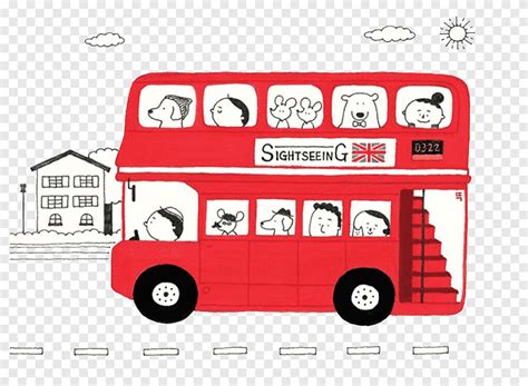 Aec Routemaster Double Decker Bus London Illustration Red Bus Painted