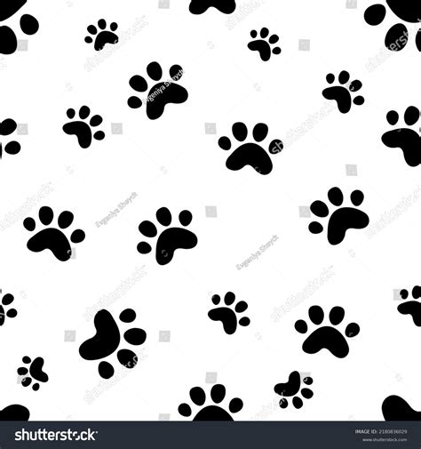 Dog Cat Footprint Step Silhouette Seamless Stock Vector (Royalty Free ...